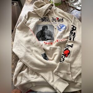Poetic Justice Graphic Hoodie - Beige